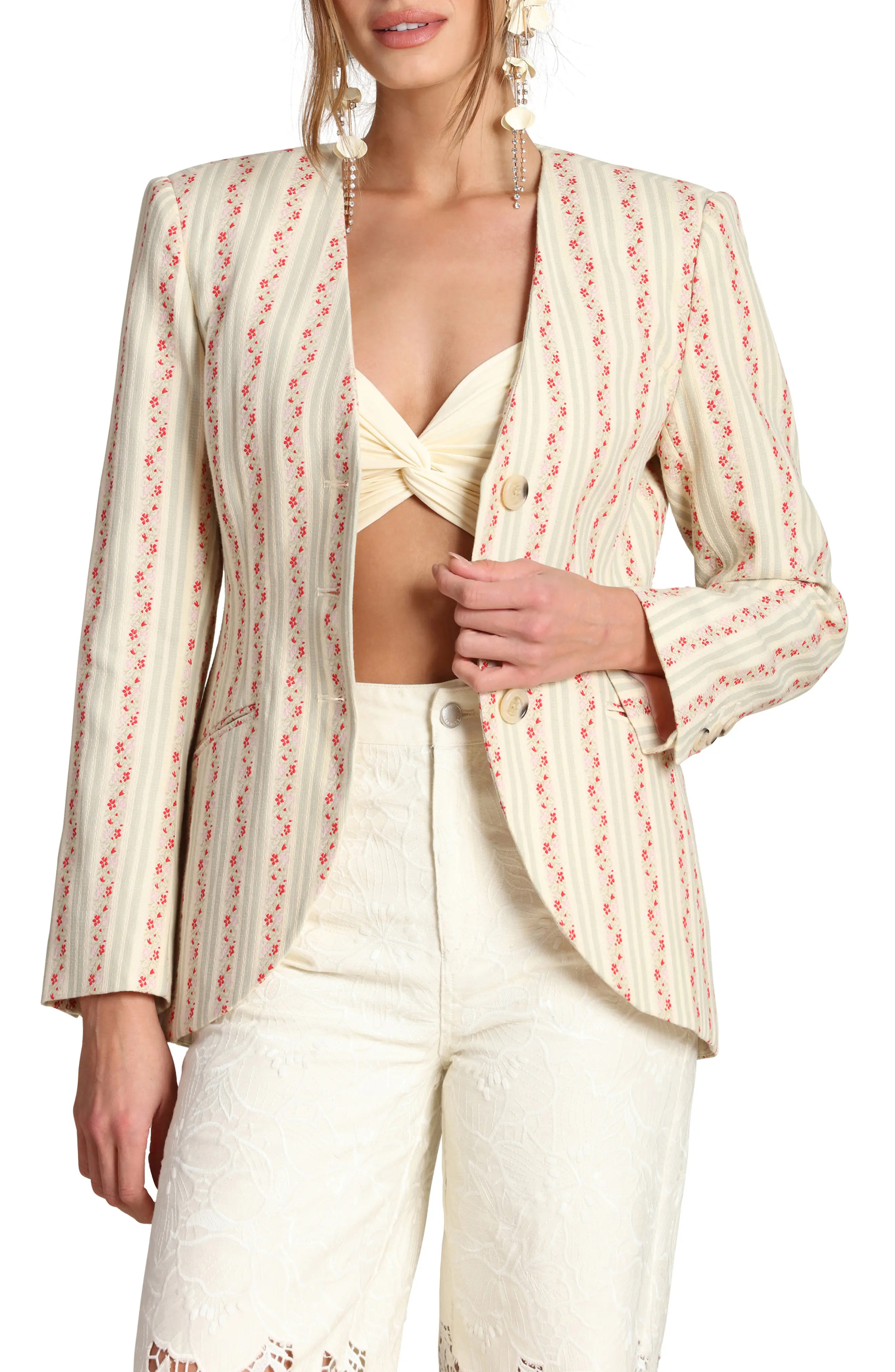 Avec Les Filles Floral Brocade Cotton Blazer (Women) | Nordstromrack | Nordstrom Rack