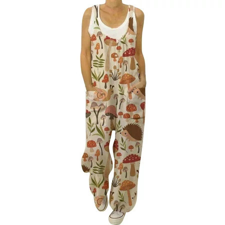 2024 New Women S Vintage Cotton And Womens Jumpsuits Linen Flower Animal Print Sparkly Jumpsuit for Women plus Size Jumpsuit Bibs Jumpsuit Dress New Years Jumpsuit Outfit Jumpsuit Elegant | Walmart (US)