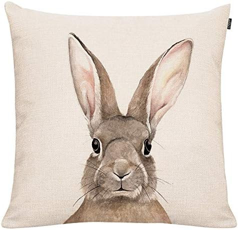 GTEXT Easter Bunny Throw Pillow Cover Cute Rabbit Pillowcase Cushion Cover Spring Home Decoration... | Amazon (US)