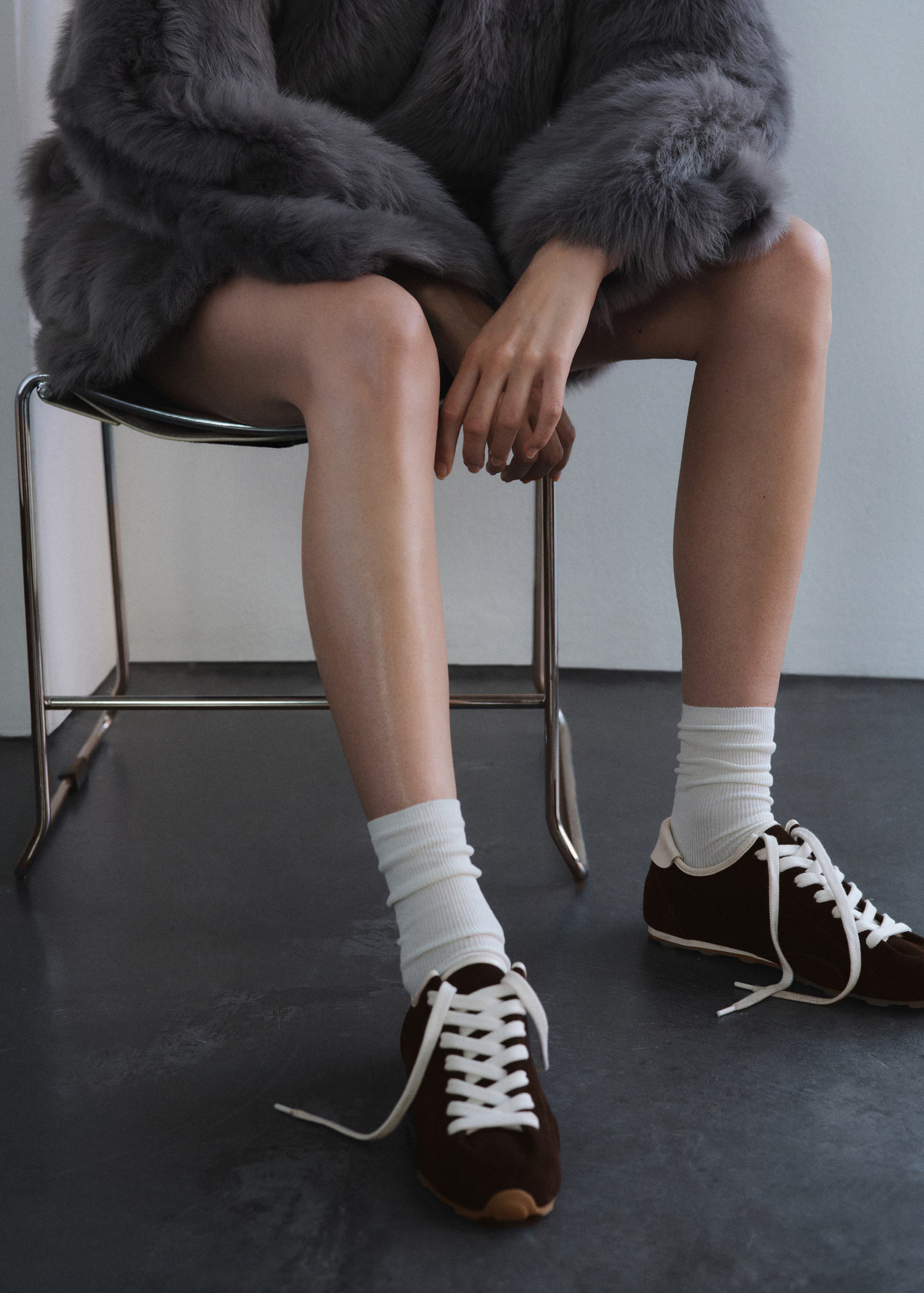 Suede contrast trainers | MANGO (UK)