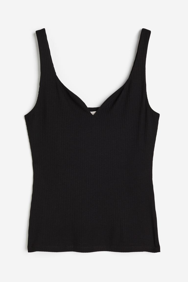 Geripptes Top - Schwarz - Ladies | H&M DE | H&M (DE, AT, CH, NL, FI)