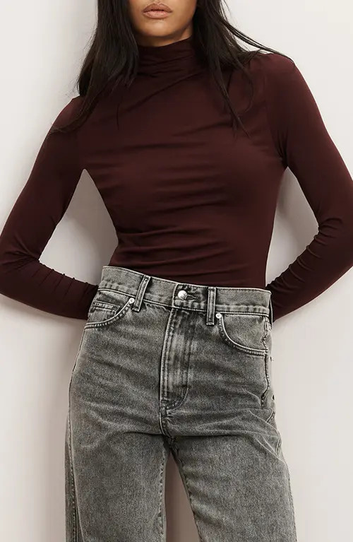 Veronica Beard Mylie Turtleneck Top in Raisin at Nordstrom, Size Small | Nordstrom