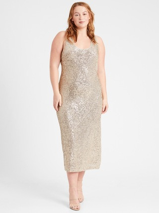 Sequin Bias-Cut Slip Dress | Banana Republic (US)
