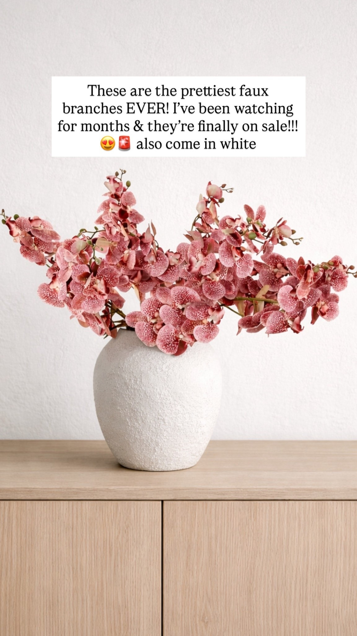 These are the prettiest faux orchid branches EVER! I’ve been watching for months & they’re finally on sale!!! 😍🚨 also come in white