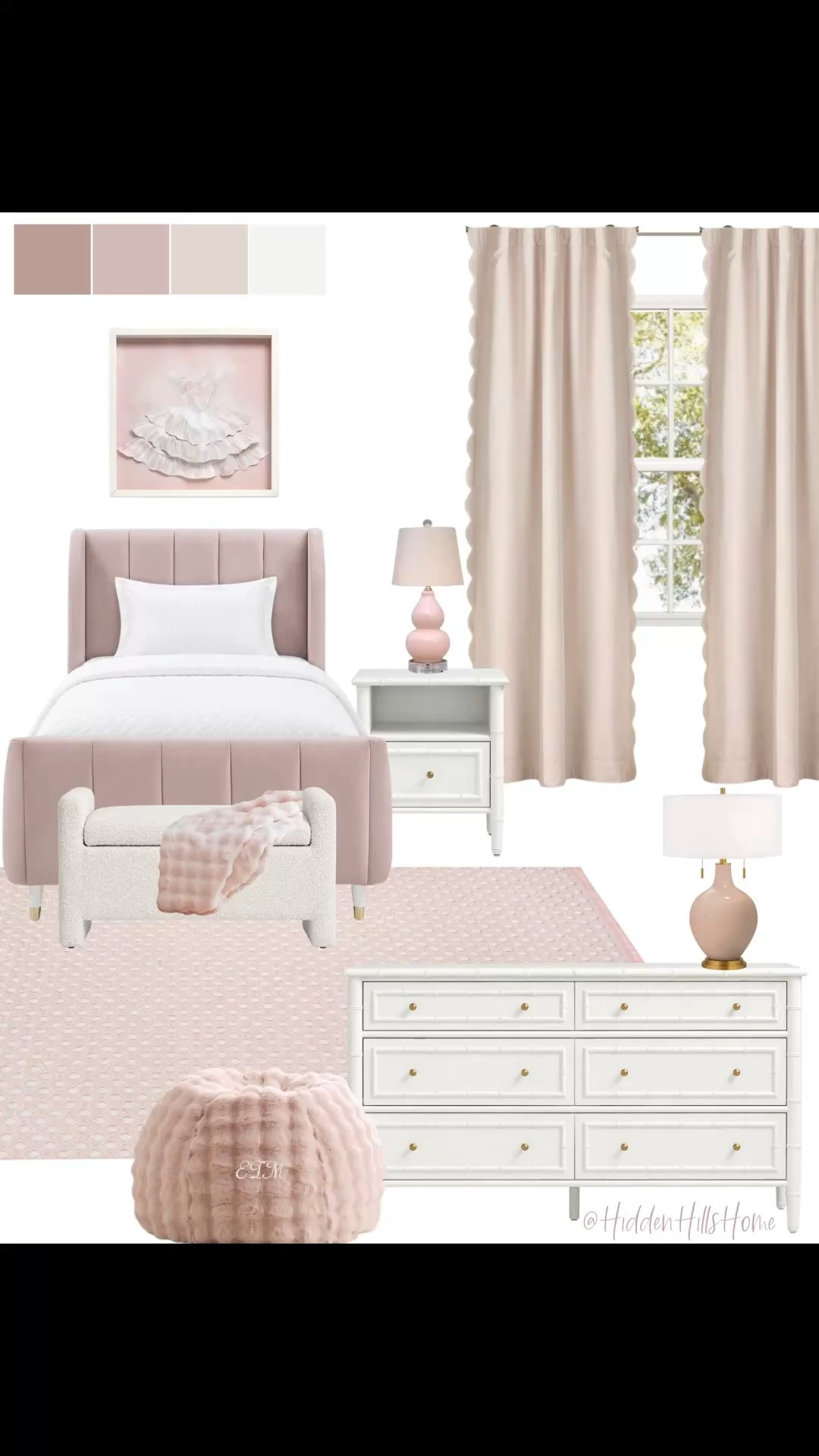 Girls bedroom decor, girls room design, home decor ideas, pink girls room inspiration, kids bedroom, little girls room decor