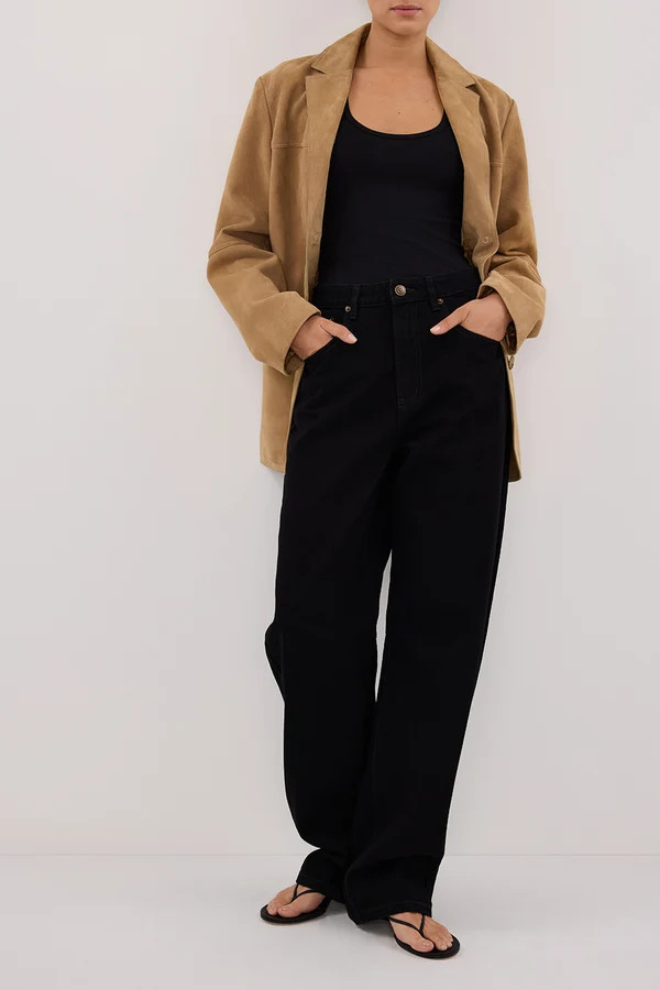 LIV BLACK DENIM BARREL LEG JEAN | DISSH