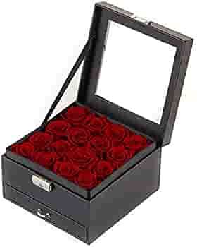 Preserved Roses Real Rose in a Box Never Withered Roses That Last 365 Days Gift for Her (16 Red R... | Amazon (US)