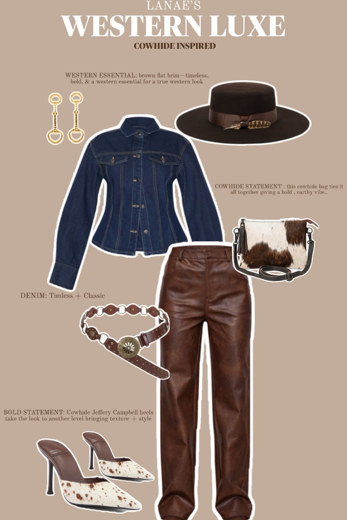 Western Fashion | Western Luxe | Cowhide Inspired | Cowgirl Fashion 
#westernfashion #westernluxe #cowhide #cowgirlfashion 
#rodeo #cowboycarter