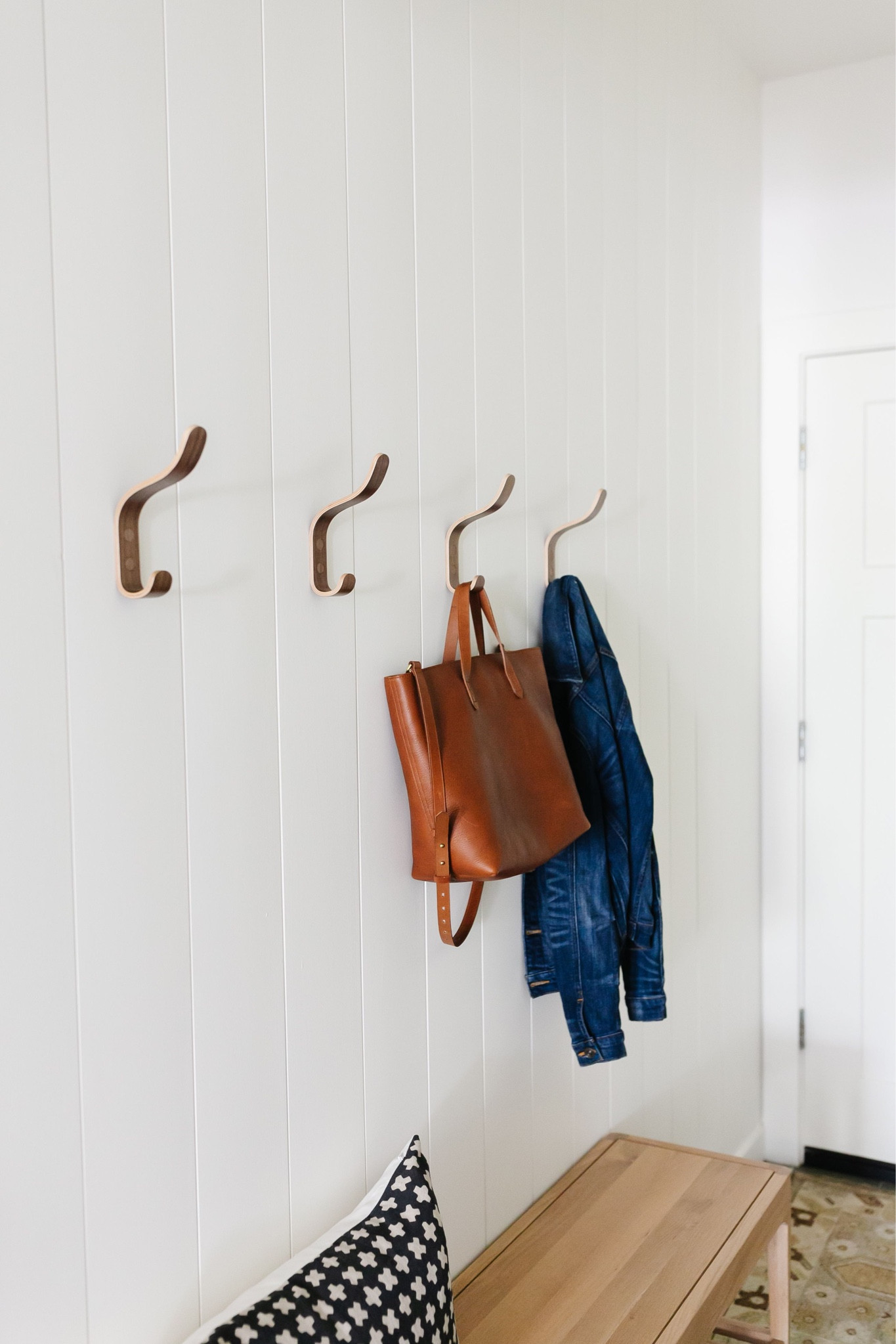 Laundry room decor ideas, mudroom decor ideas, wood bench, vintage rug, coat hooks, Amazon home, white oak bench, MADEWELL handbag 

#LTKFind #LTKsalealert #LTKhome