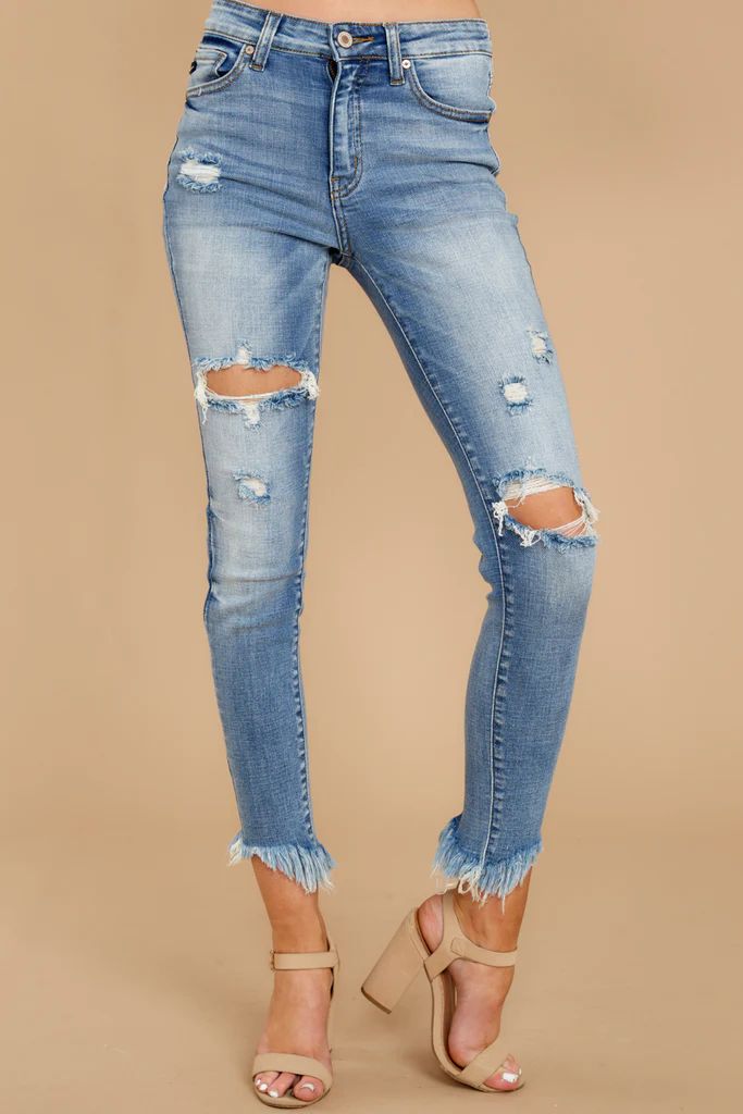 Have To Leave Medium Wash Distressed Skinny Jeans (BACKORDER JULY) | Red Dress 