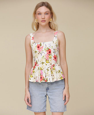 Avec Les Filles Women's Peplum-Hem Corset Square-Neck Top - Macy's | Macy's