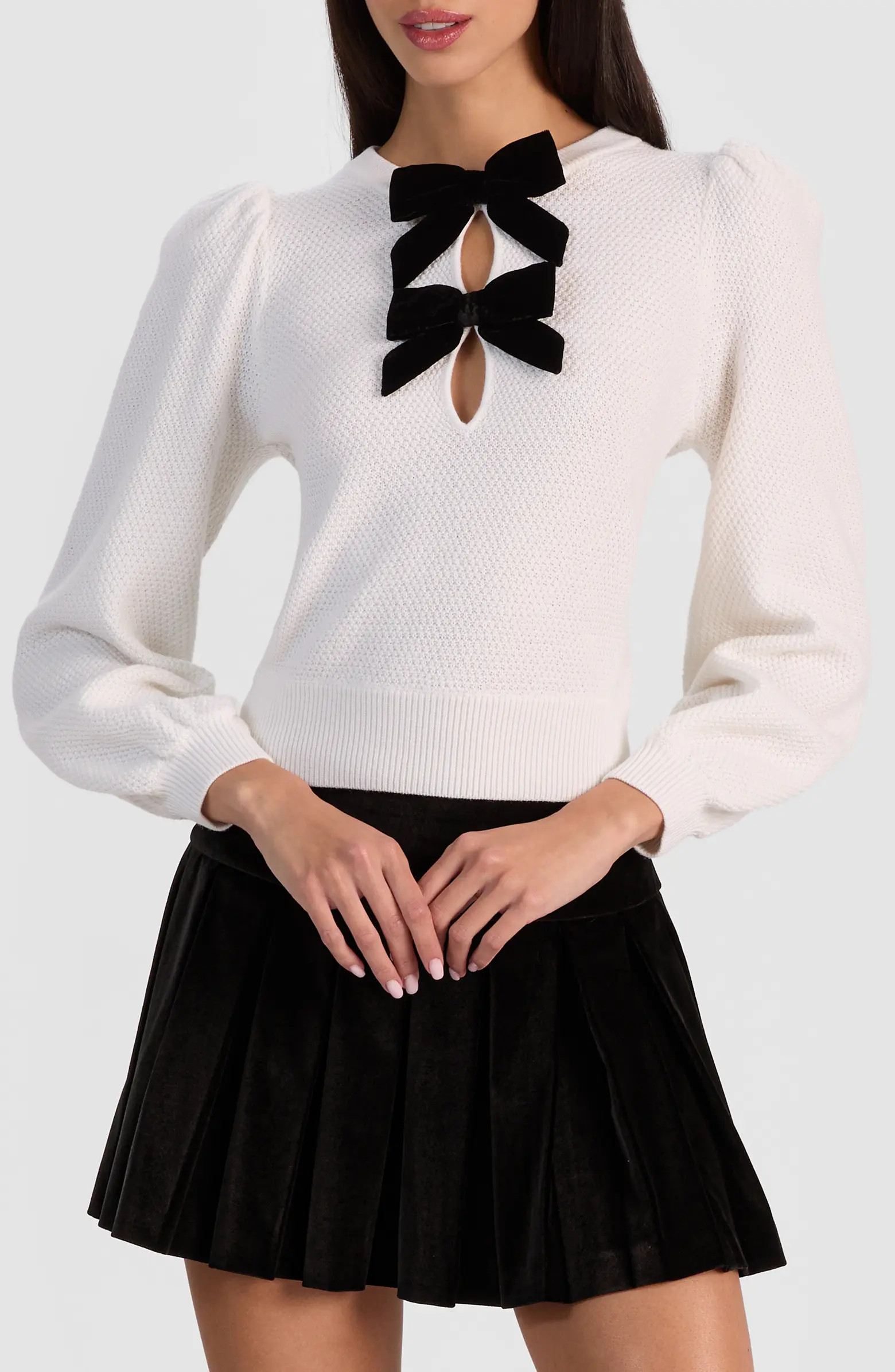 Doris Velvet Bow Sweater | Nordstrom