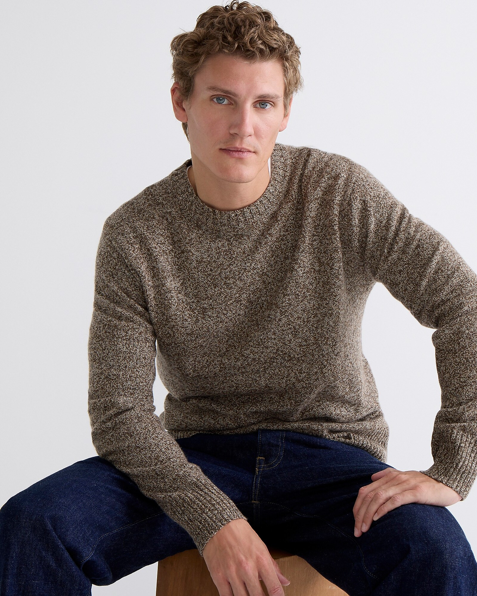 Marled rugged merino wool-blend sweater | J. Crew US