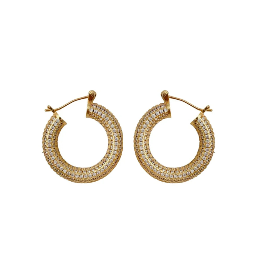 Pave Gold Hoop | Accessory Concierge