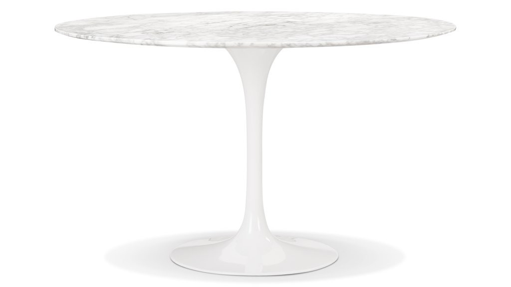 Tulip Table - Round Tulip Dining Table, Carrara Marble | Interior Icons