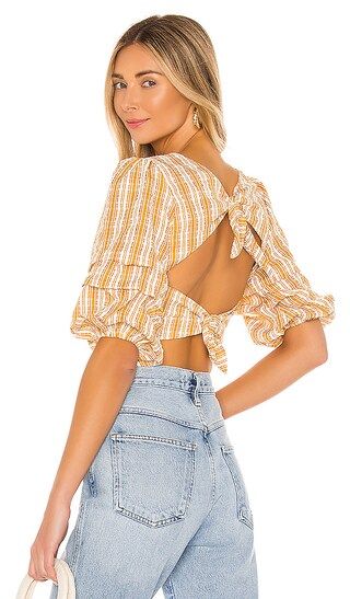 Gabby Top in Yellow Plaid | Revolve Clothing (Global)