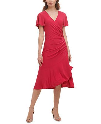 Flutter-Sleeve Midi Dress | Macys (US)