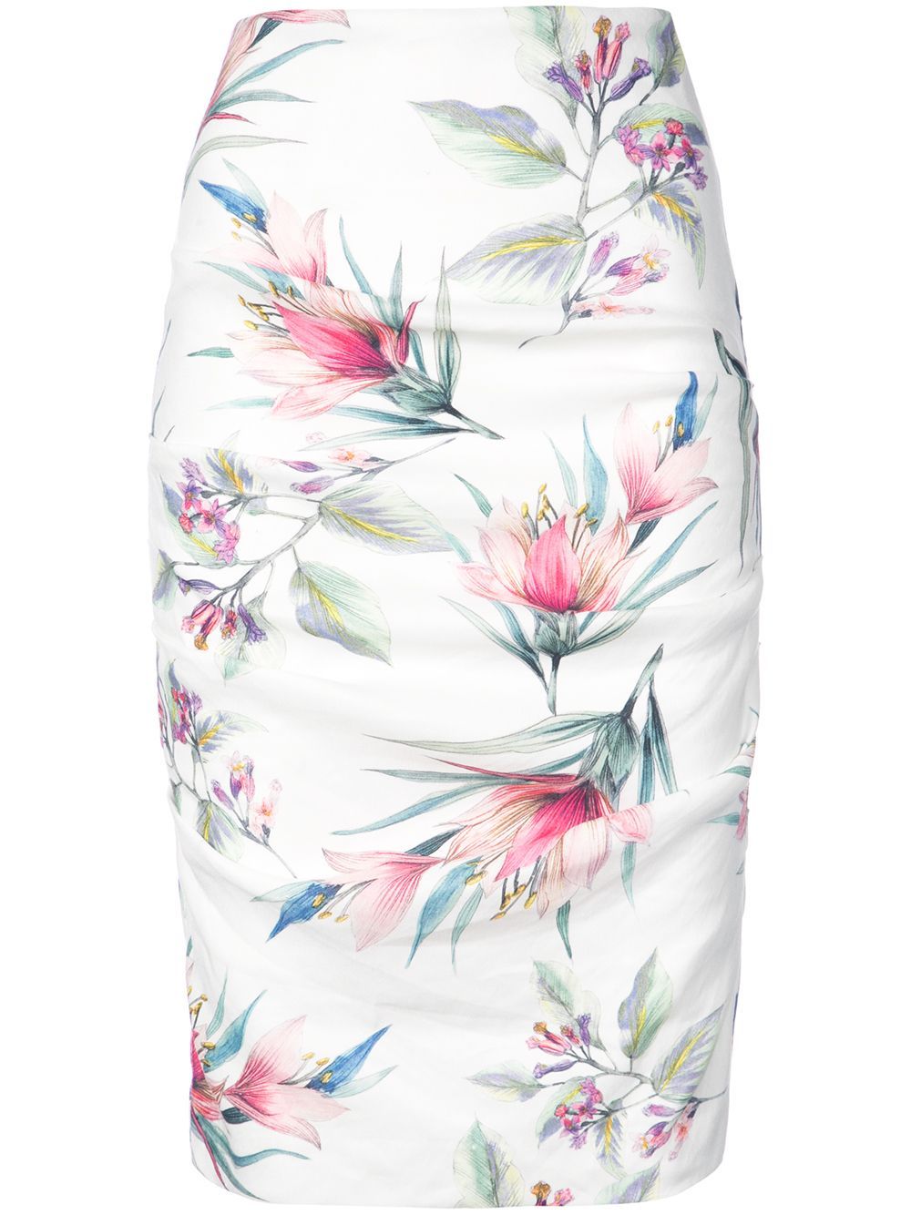 Nicole Miller floral print midi skirt - White | FarFetch US