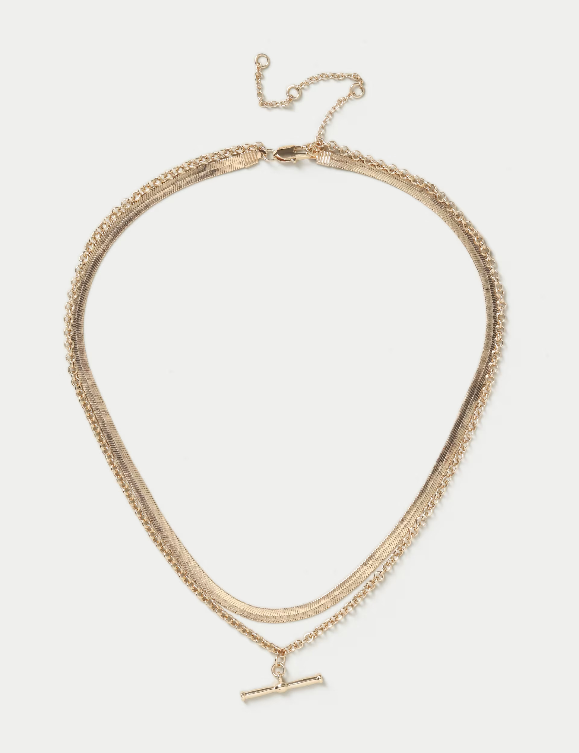 Gold Tone Snake T-bar Multirow Necklace | Marks & Spencer (UK)