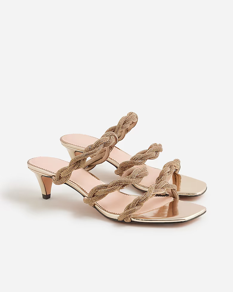 Zadie strappy kitten heels with crystals | J. Crew US