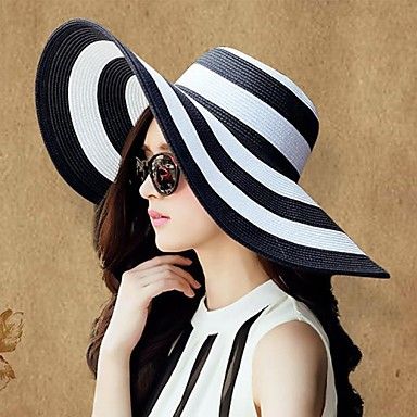 Women's Classic Black And White Keys Straw Ladies Outdoor/Casual/ Beach Hats | Light in the Box