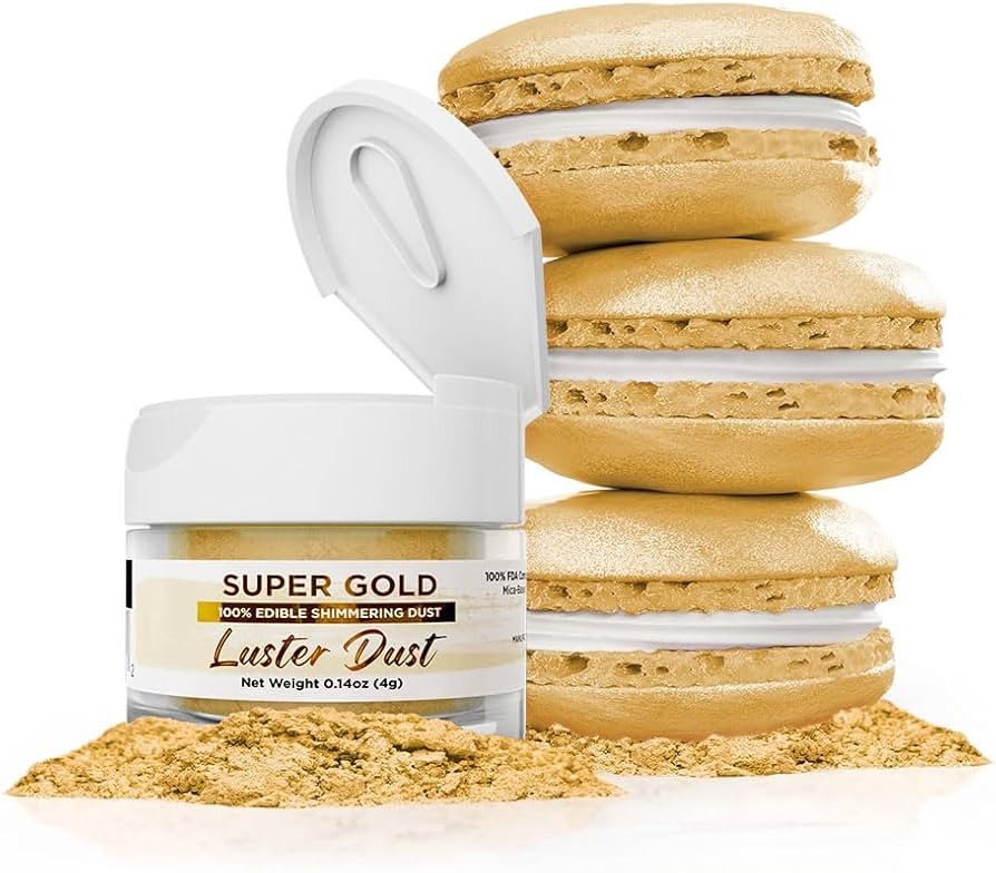 Luster Dust - Super Gold (4g 1x Jar) | Edible Vegan Dust & Paint for Cake Decorating, Ice Cream, ... | Amazon (US)