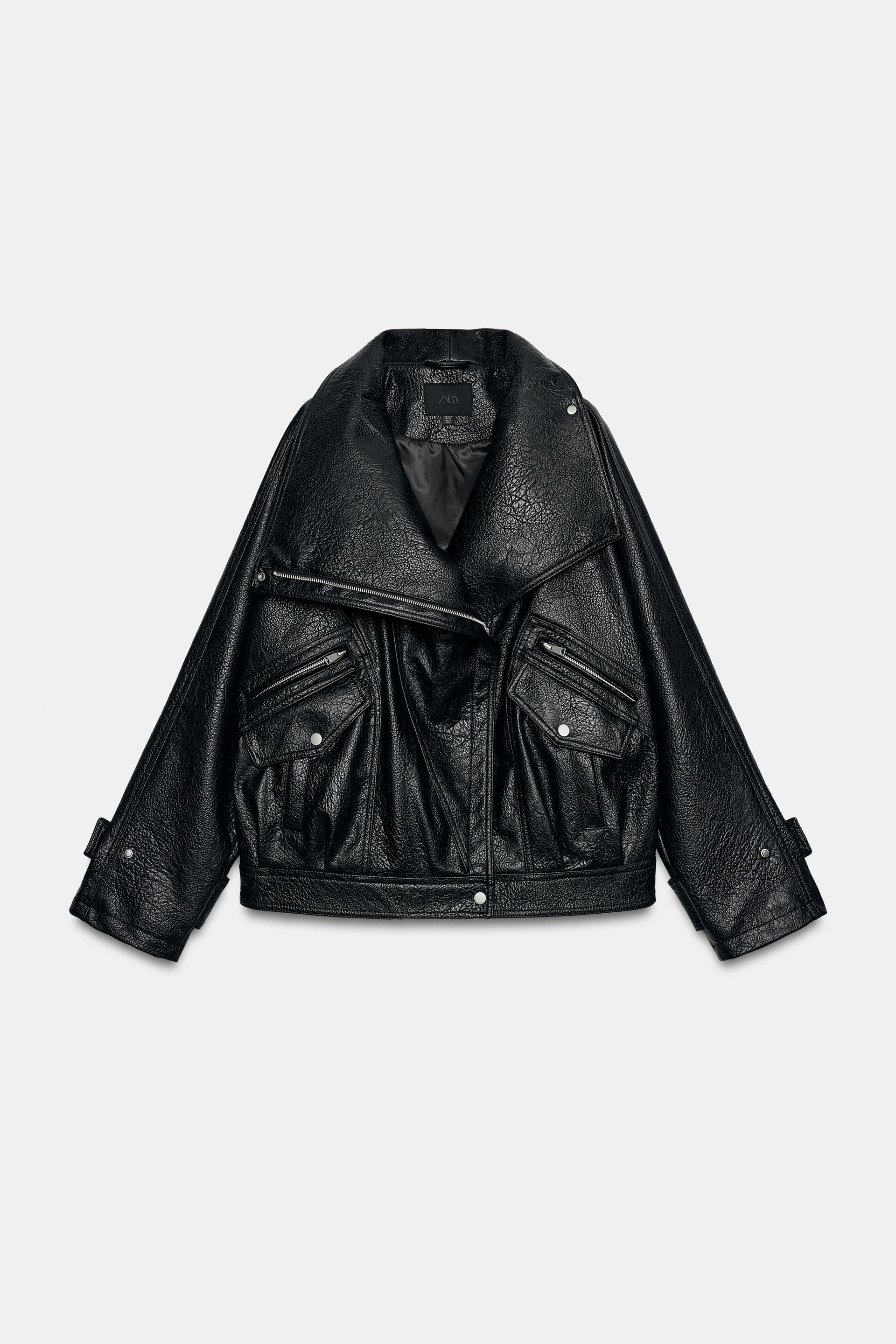 BLOUSON DE MOTARD EN MATIÈRE SYNTHÉTIQUE | Zara FR