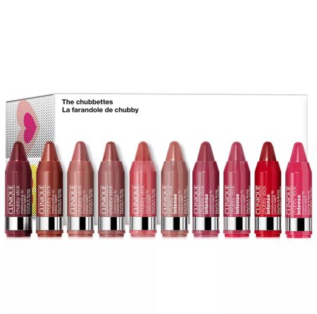 Clinique
NEW! 10-Pc. The Chubbettes Lip Colour Balm Set Only $42
(A $66.50 value)
Free gift with purchase

#LTKGiftGuide #LTKbeauty #LTKsalealert