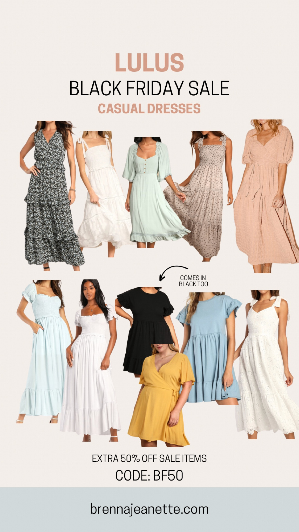 Lulus Sale - Casual Dresses

Floral Tiered Maxi Dress, Floral Smoked Tie Strap Midi Dress, Sage Three Quarter Sleeve Handkerchief Dress, Taupe Floral Tie Strap Smocked Dress, Light Blue Smocked Puff Sleeve Maxi Dress, Blue Tiered Babydoll Dress, Black Tiered Babydoll Dress, White Eyelet Tie Strap Midi Dress

#LTKunder50 #LTKCyberweek #LTKsalealert