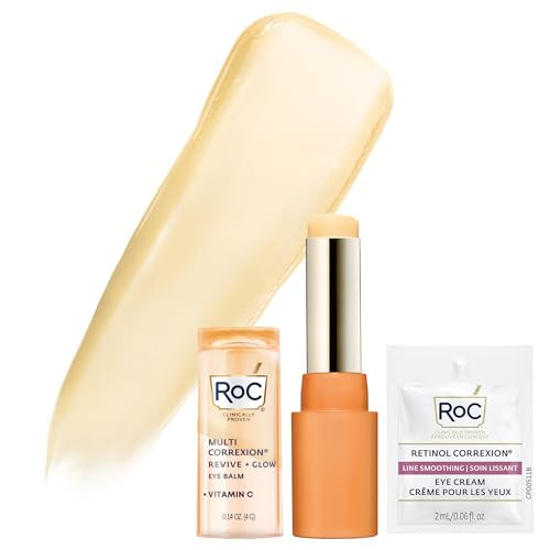RoC Multi Correxion Revive + Glow Eye Balm with Vitamin C (0.14 oz) + Retinol Eye Cream Packette | Amazon (US)