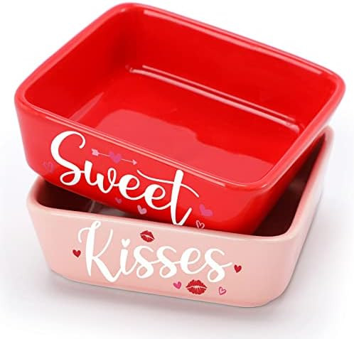 Nefelibata Valentine’s Day Mini Candy Dish Ceramic Romantic Candy Bowl for Tiered Tray Decor Sw... | Amazon (US)