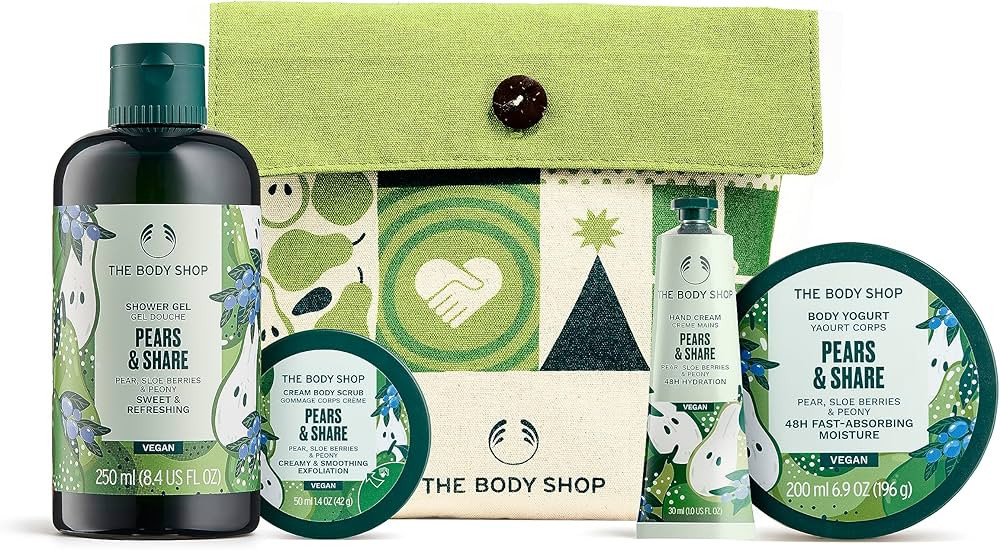 The Body Shop Pears & Share Essential Body Care Holiday Gift Set, Vegan, 4-Piece Set | Amazon (US)