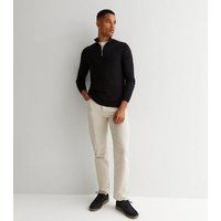Men's Only & Sons Black Zip Neck Jumper New Look | New Look (UK)
