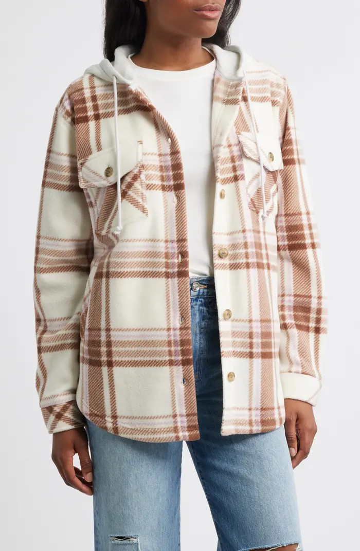 Hooded Fleece Shacket | Nordstrom