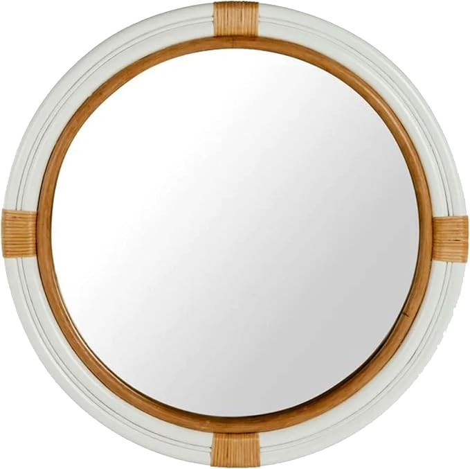 Kouboo Nautical Decorative Wall Mirror in Rattan, Handmade, Round Mirror, Living Room, Bedroom, B... | Amazon (US)
