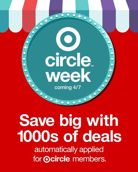 Target: Circle Week  🎯 

Circle week starts tomorrow with amazing savings on just about anything you can think of! Make sure to checkout the card, especially if you shop at Target frequently! This is for TargetCircle members only but depending on your card, you can save up to 5% on every order & more! Make sure to keep an eye out tomorrow for some great LTK x Target deals as well!💫

#LTKxTarget #LTKhome #LTKstyletip