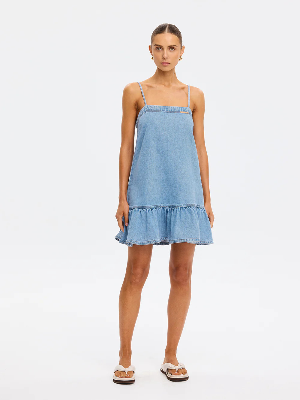 Emilie Denim Dress | Strappy Denim Dress | KIVARI | Kivari (Global minus AU/NZ)