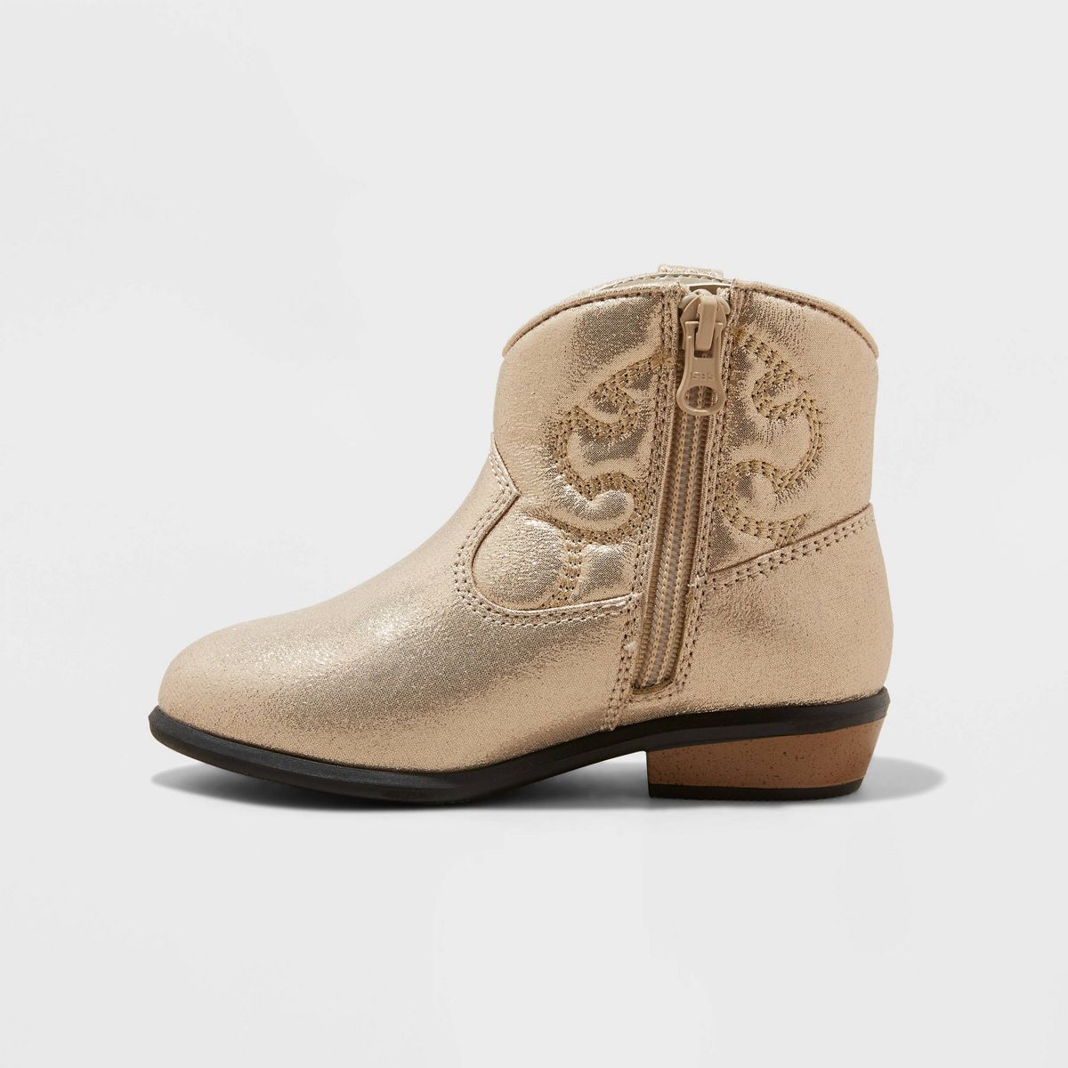 Toddler Girls' Addie Shimmer Zipper Western Boots - Cat & Jack™ | Target