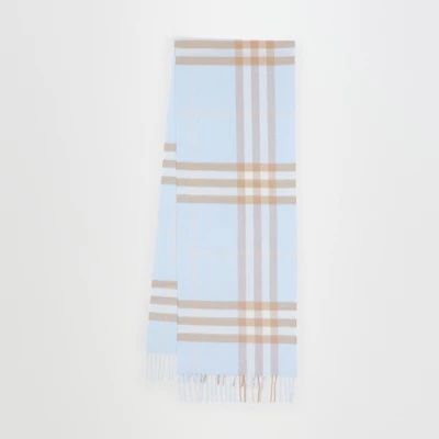The Classic Check Cashmere Scarf in Blue | Burberry United States | Burberry (US)