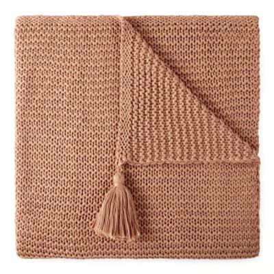 Linden Street Knit Tassel Throw | JCPenney