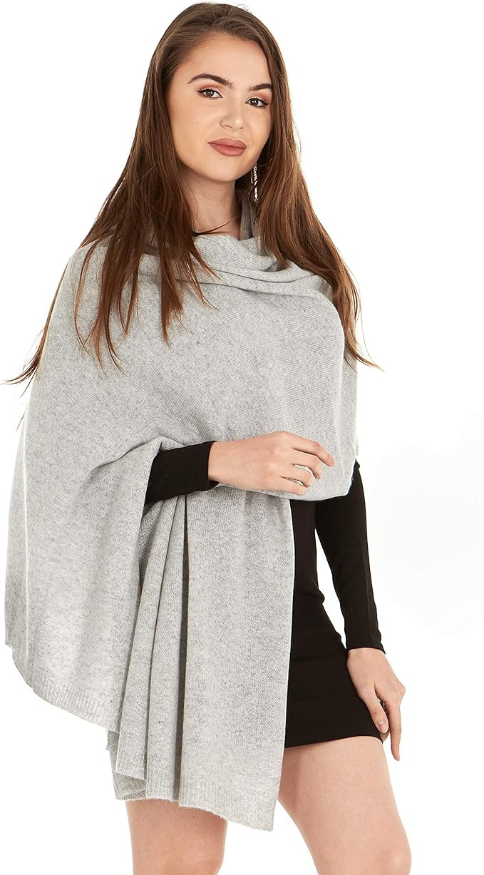 Manio Cashmere 100% Cashmere Knitted Wrap Shawl Extra Large Scarf Stole | Amazon (US)