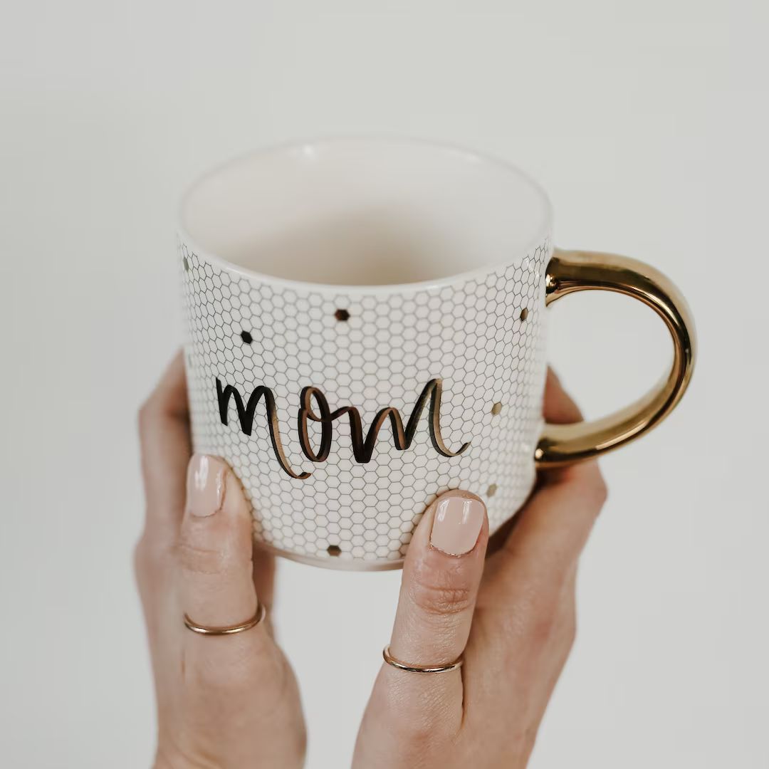 Mom Tile Coffee Mug Mom Mug Coffee Mugs for Mom Mother's Day Gift Christmas Gift Gold Coffee Mug ... | Etsy (US)