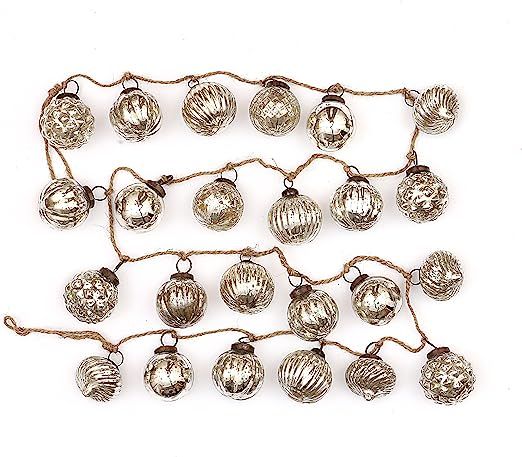 Creative Co-op Embossed Antique Silver Mercury Glass Ornamental Garland | Amazon (US)