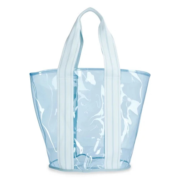 No Boundaries Clear Beach Tote, Blue, Women's | Walmart (US)
