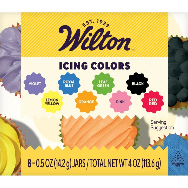 Wilton Edible Gel Food Coloring Set for Baking & Cake Decorating Variety pack of 8 Each Jar 0.5 o... | Walmart (US)