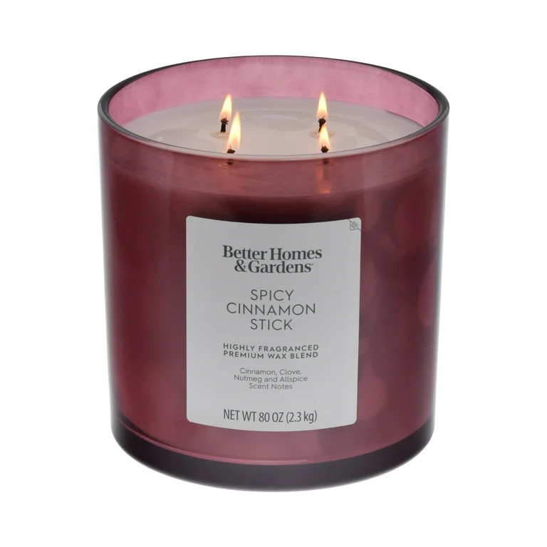 Better Homes & Gardens Spicy Cinnamon Sticks Scented 4-Wick 80oz (2.26 kg) Large Oversized Jar Ca... | Walmart (US)