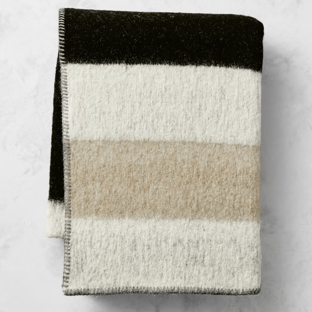 Italian Boiled Wool Stripe Throw | Williams-Sonoma