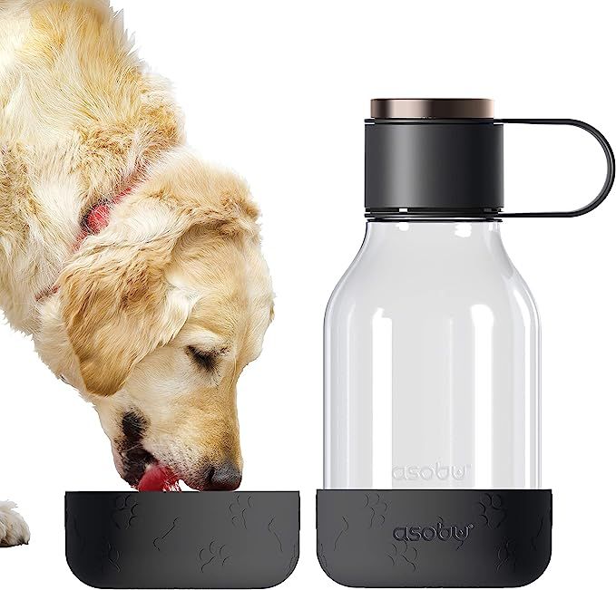 asobu Tritan Water Bottle with Dog Bowl Attached 50 Ounces (Black) | Amazon (US)