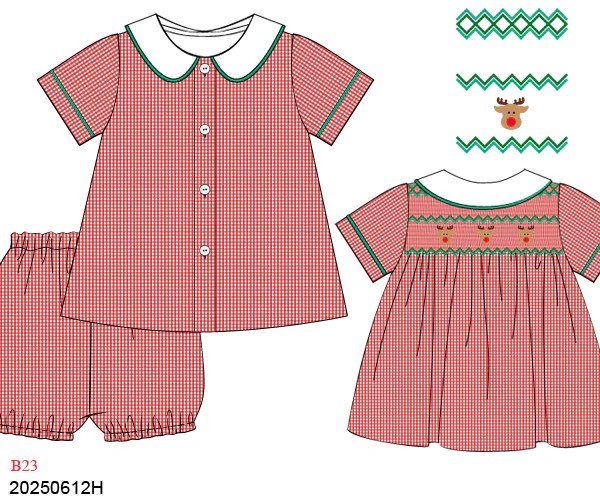 Reindeer Romp Bubble Shorts Set | Tutti Frutti Kids Co