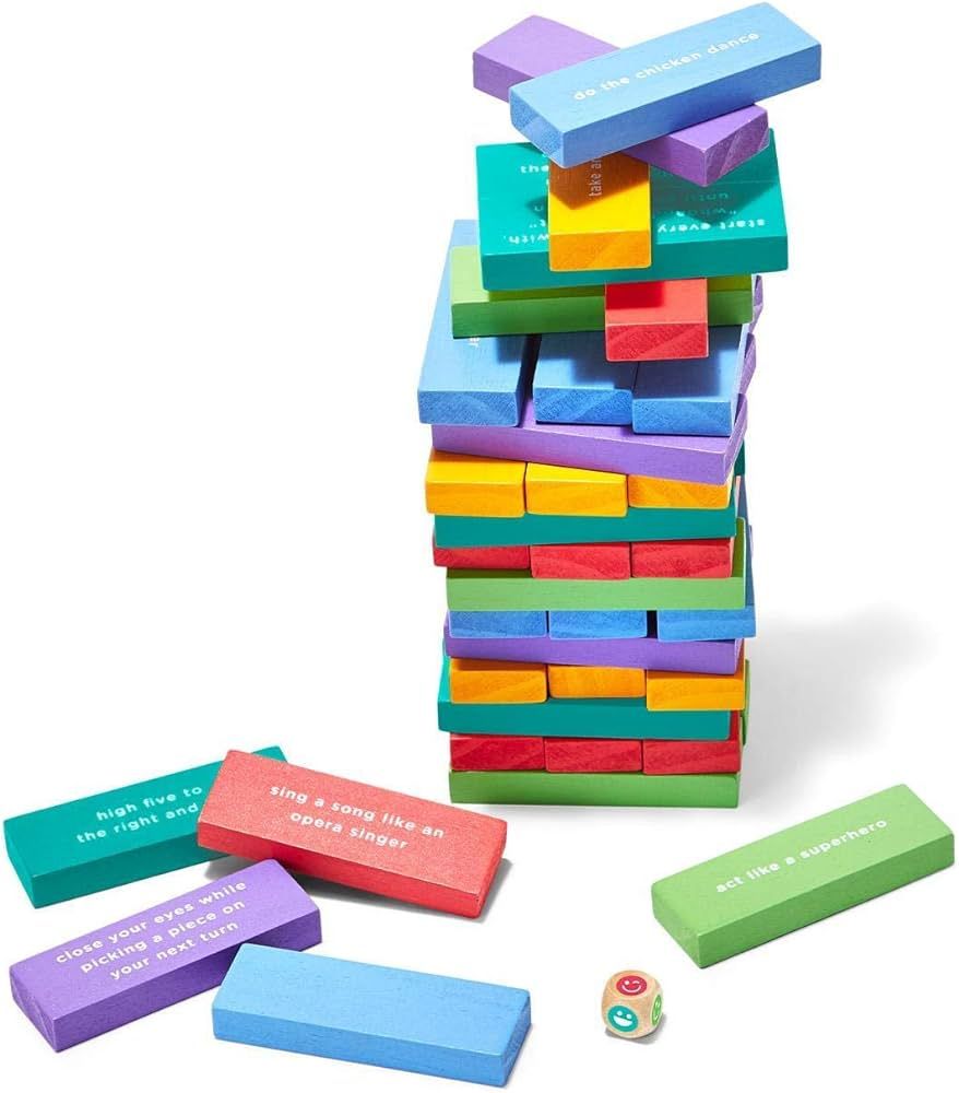 Two's Company All Fun and Game 48-Piece Tumbling Blocks Activity Game Set | Amazon (US)